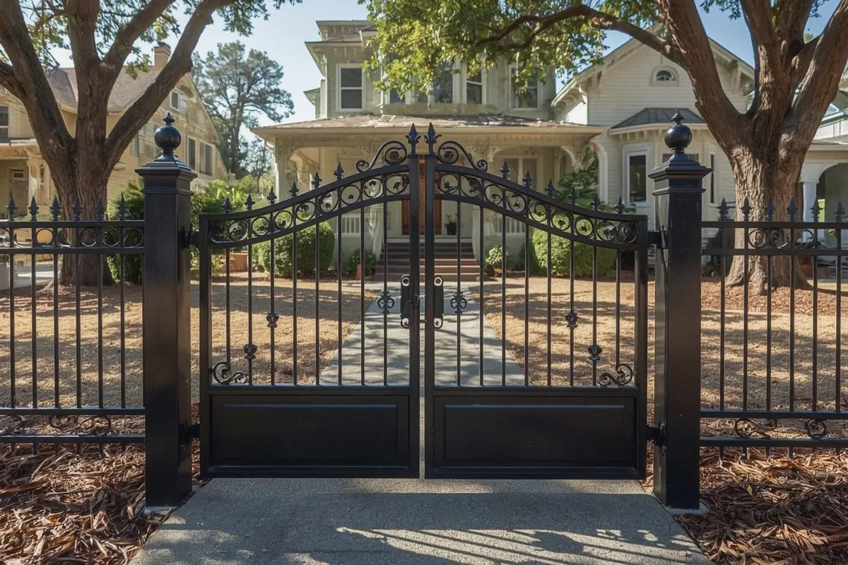Completed ornamental iron gates project in Vacaville, CA