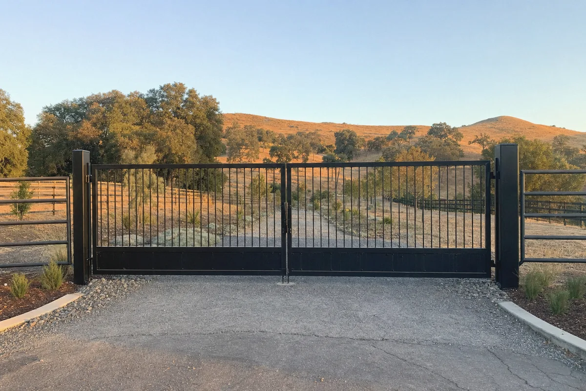 Completed ranch and estate gates project in Vacaville, CA